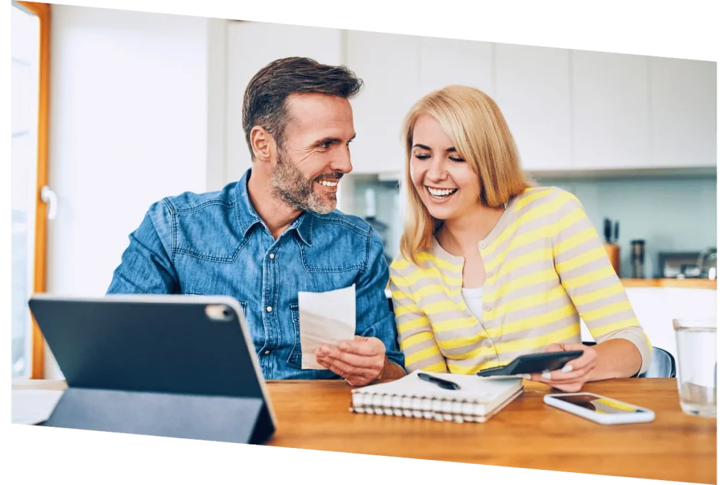 couple talking about financing and budgeting